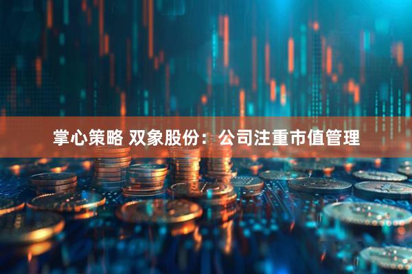 掌心策略 双象股份：公司注重市值管理